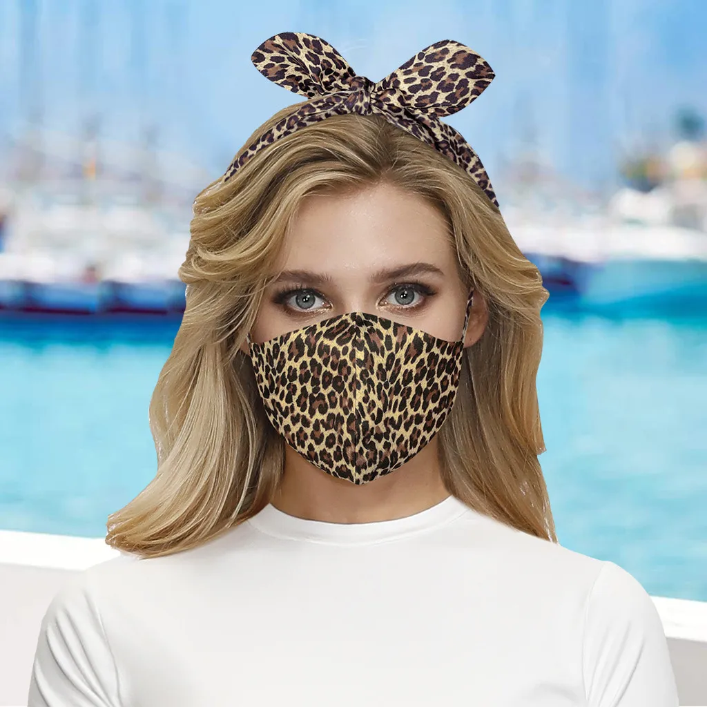 Милая маска для женщин и девушек с лентой волос повязка лица многоразовая