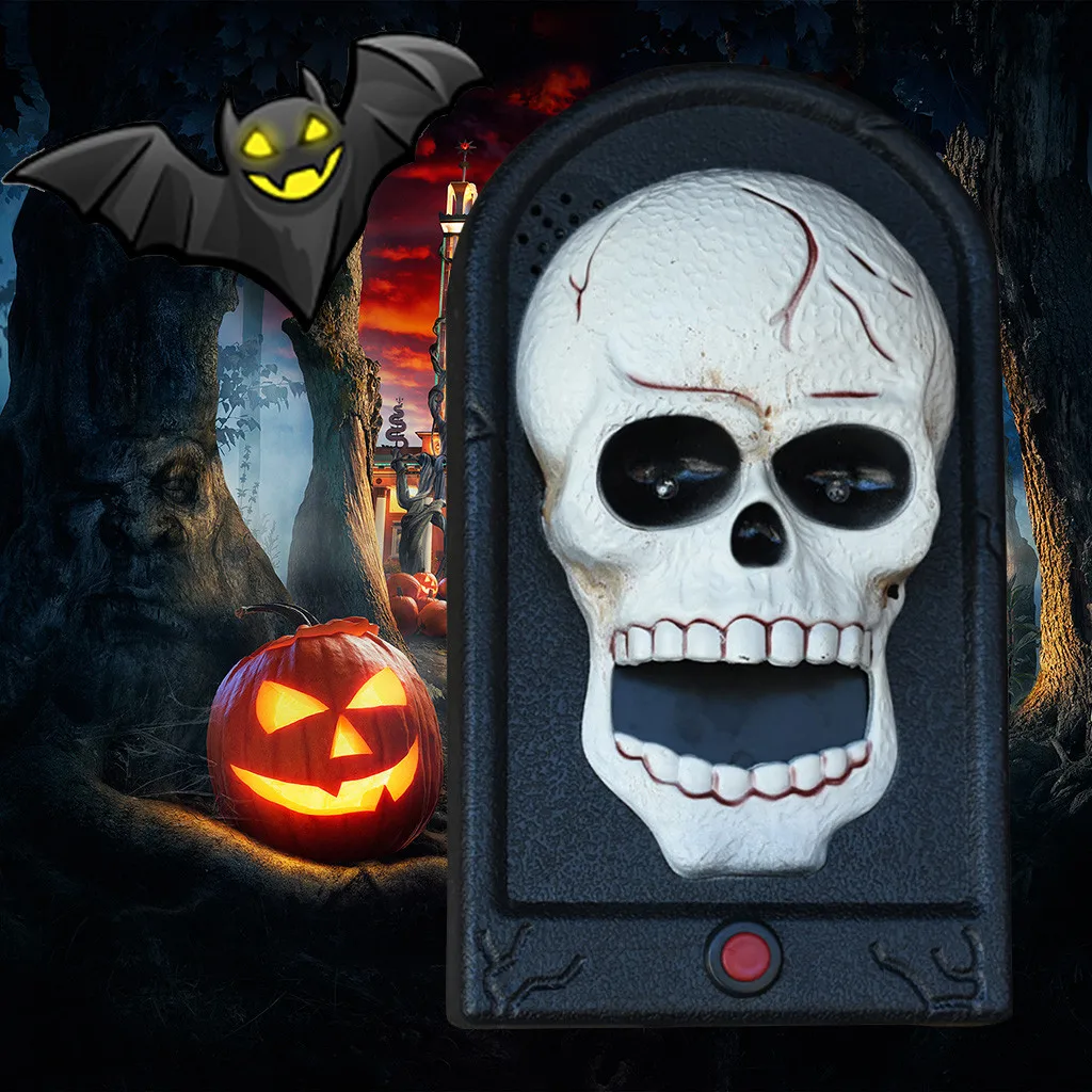 Глазный шар с подсветкой на Хэллоуин звонок черепом говорящие страшные Звуки для