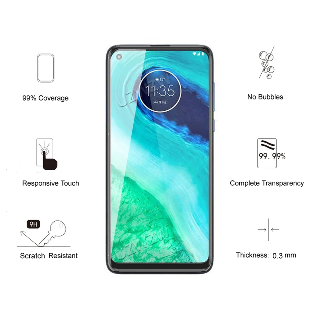 for motorola moto g8 full coverage tempered glass phone screen protector protective guard film 2 5d 9h hardness free global shipping