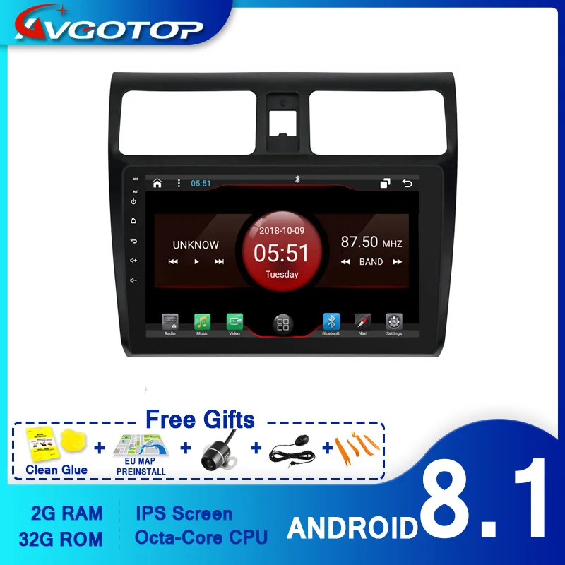 AVGOTOP Android 10 0 Bluetooth GPS автомобильное радио DVD плеер для SUZUKI SWIFT 2005 2012|Автомагнитолы| |