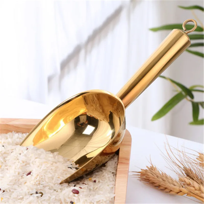 Мороженое нержавеющая сталь для ложек Золотой лед скребок сухой Еда муки ящик