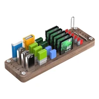 25 slots walnut wooden storage holder for sd card memory card desktop storage box organizer card case keeper usb device sd tf