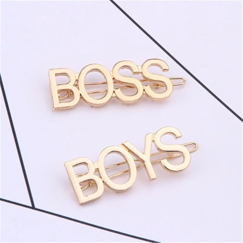 1 шт. металлический слова Заколки для волос блестящие буквы заколки Блестящими