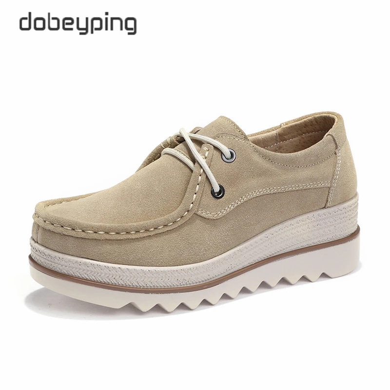 Dobeyping Новая Осенняя обувь женские замшевые лоферы на плоской подошве со