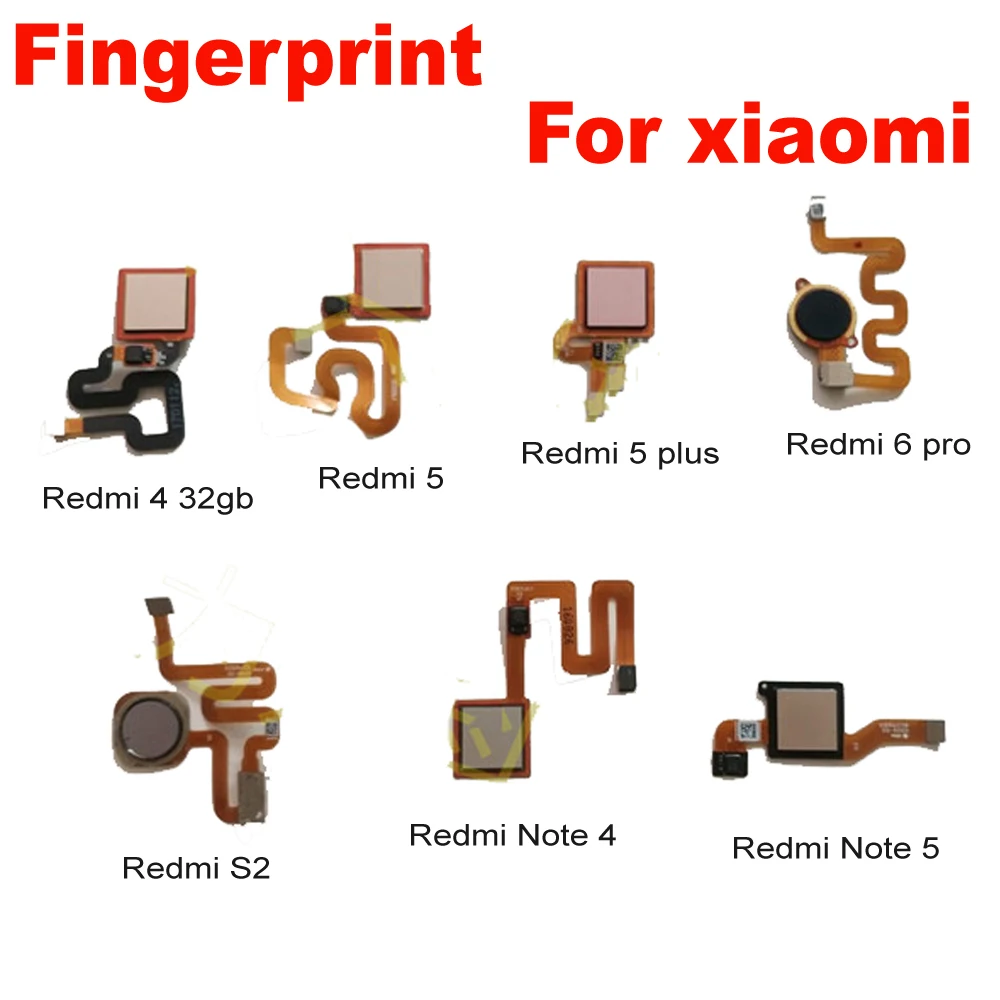 

Home Button Fingerprint For Xiaomi Redmi 4 5 5plus Note4 note5 6pro Menu Return Key Recognition Sensor Flex Ribbon Cable Note4X