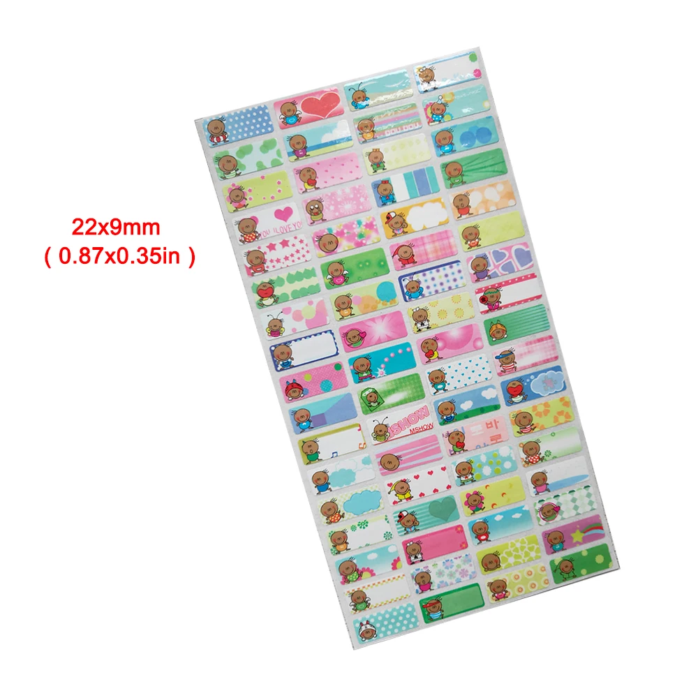 22*9 мм водонепроницаемый мультфильм мальчик шаблон наклейки на заказ имя стикер