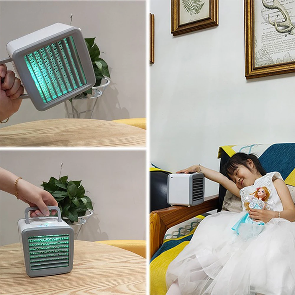 

Mini Portable Air Conditioner Multifunctional Desktop Cooling Fan USB Charging Air Conditioning Fan Office Air Cooler