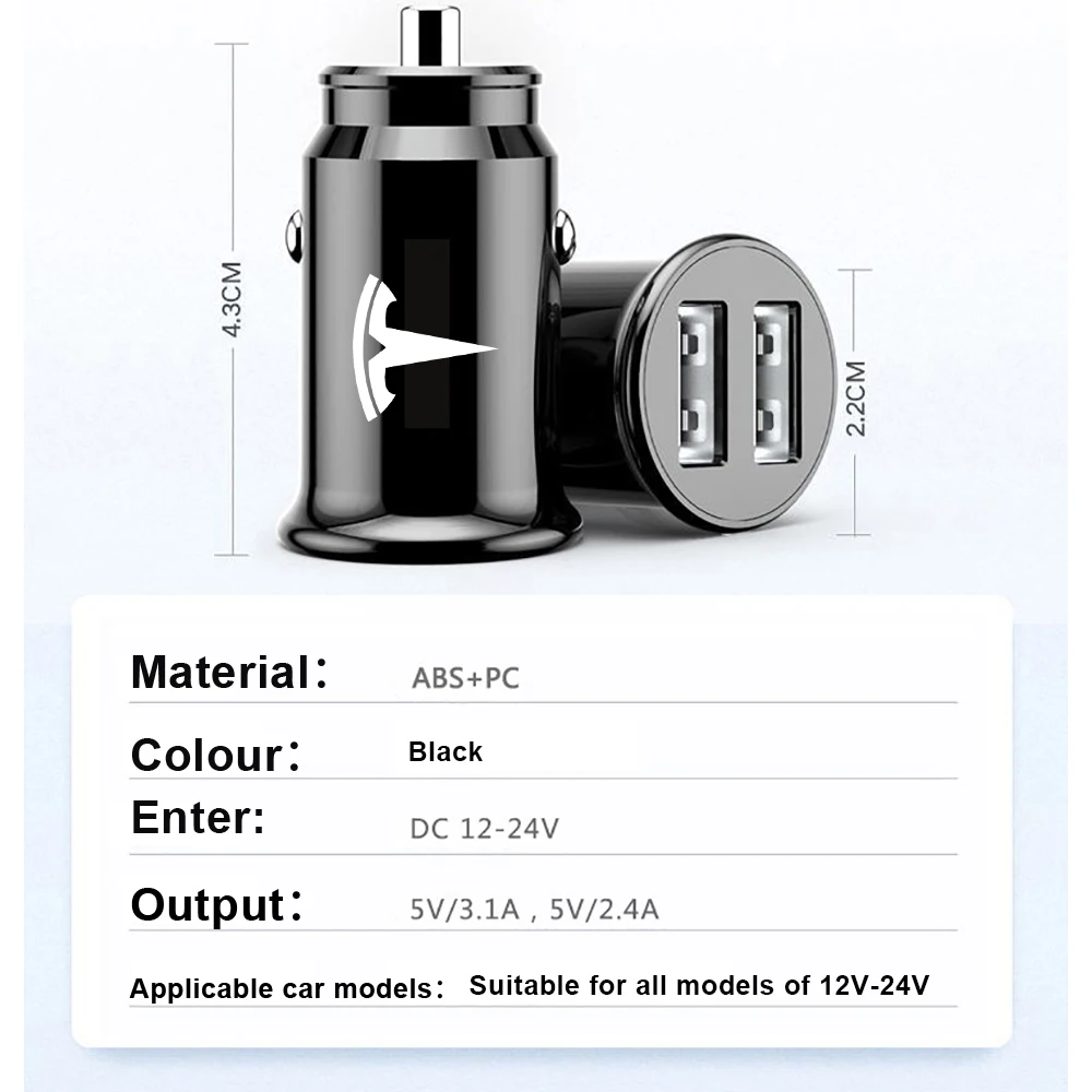 Автомобильный мини-адаптер для зарядного устройства с двумя USB-портами грузовика