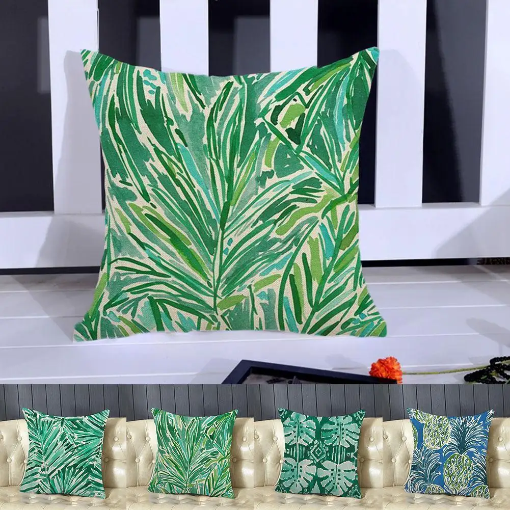 

Single-sided Linen Watercolor Tropical Jungle Pillowcase Pattern Sofa Cushion Decoration Home Flower Car Cover Pillowcase S9X1