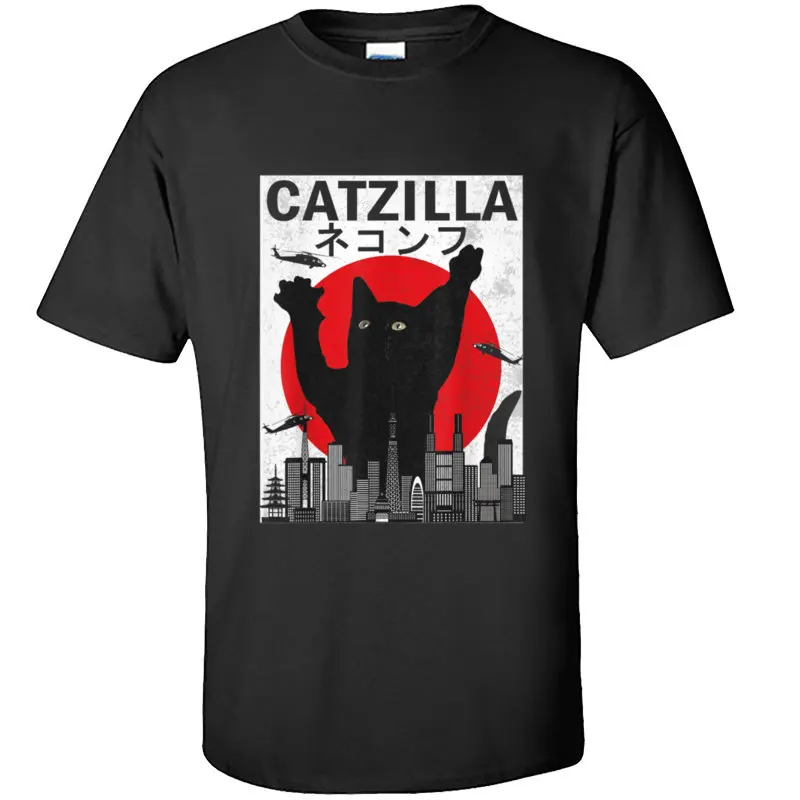 В европейском стиле футболка больших размеров с круглым вырезом Винтаж кошка