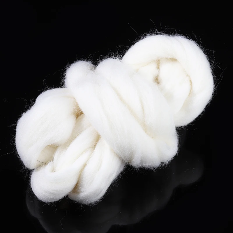 Мягкие белые окрашенные шерстяные топы ровное Шерстяное волокно для вязания