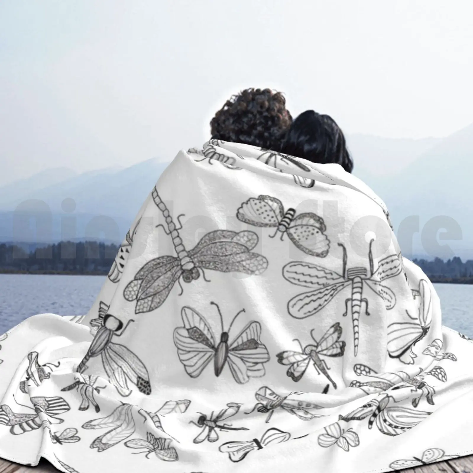 Одеяло в виде стрекоз/бабочек для дивана кровати путешествий Жуков искусство