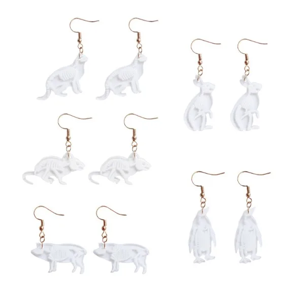 Новые креативные Прозрачные Серьги подвески в виде животных скелета мыши