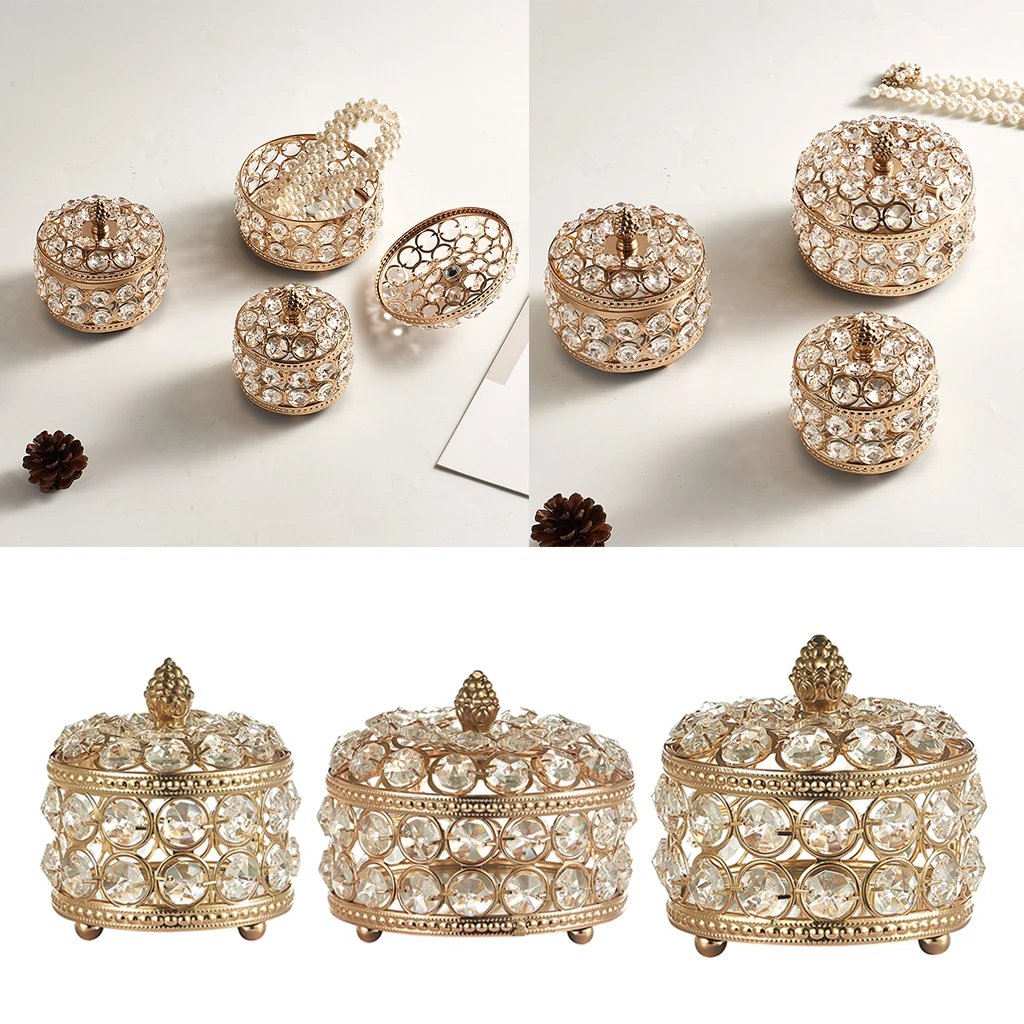 

Girl Earrings Plate Jewelry Box Protable Crystal Earrings Ring Multi-function Jewelry Storage Box