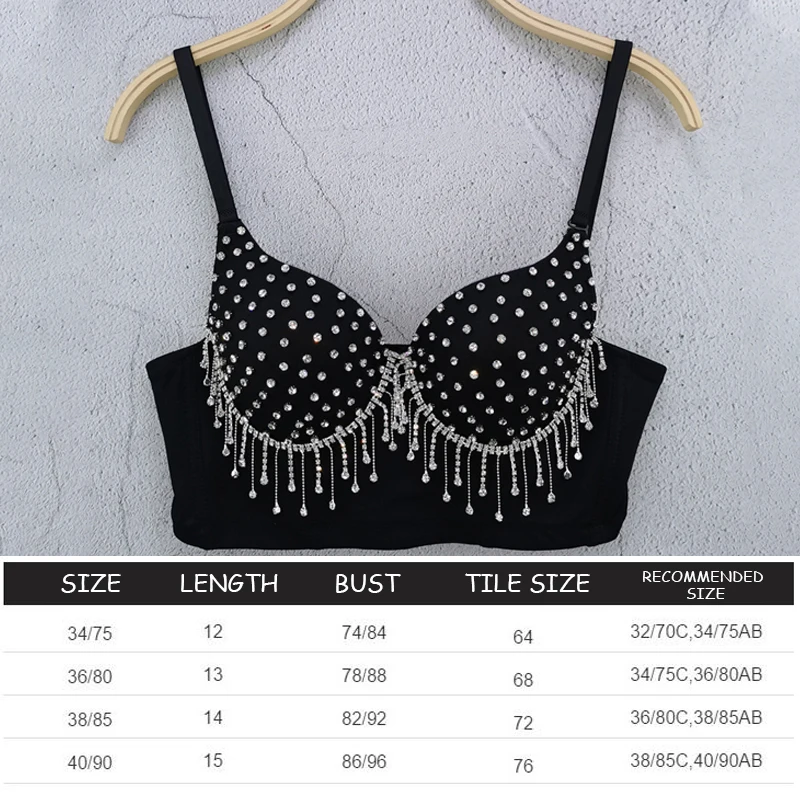 

Gorgeous Rhinestone Corset Camis Women Sexy Diamonds Tassel Chain Corset Bustier Bra Crop Tops Rhinestone Bralette Tank Top
