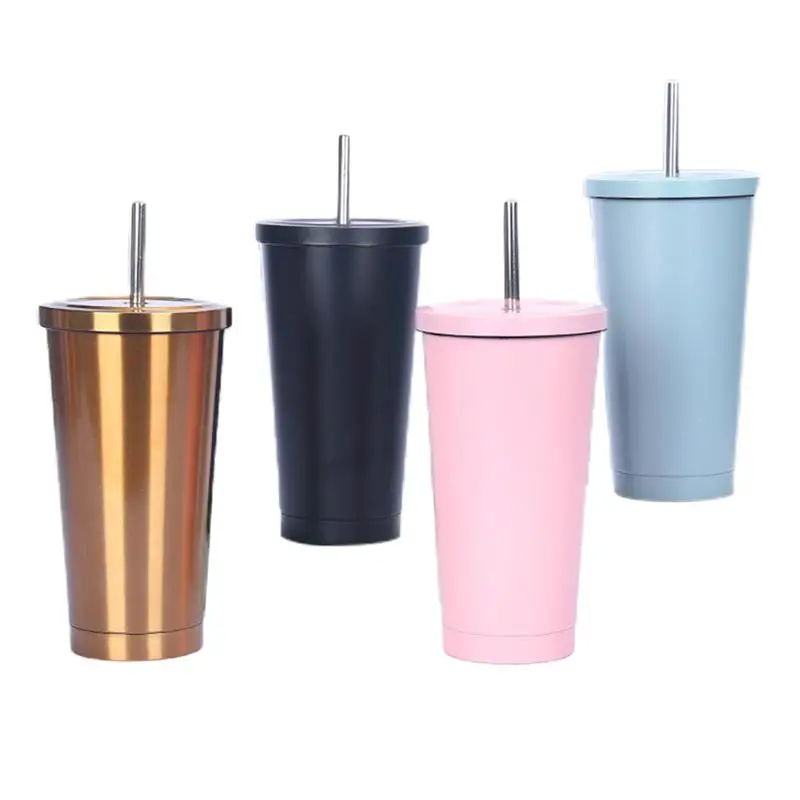 Изолированная кружка из нержавеющей стали с крышкой чашка для кофе сока питья