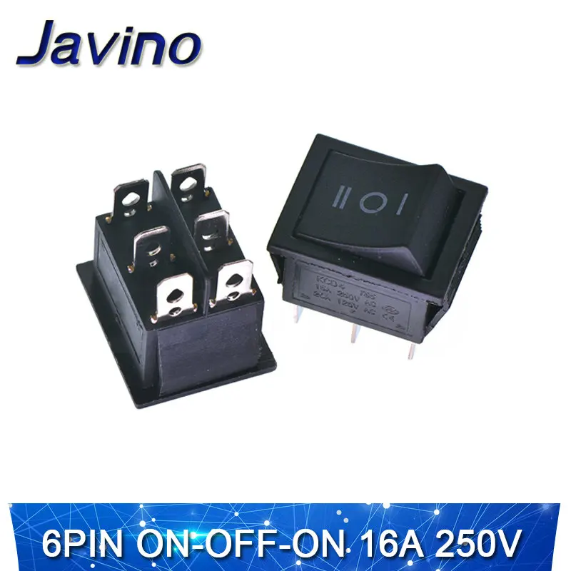 6PIN ON-OFF-ON KCD4 кулисный переключатель корабельного типа кулисный переключатель кнопка питания 4/6PIN красный светильник зеленый светильник 31x25mm16a 250v ВКЛ-ВЫКЛ/ВКЛ-ВЫКЛ-на - Цвет: 6PIN ON-OFF-ON