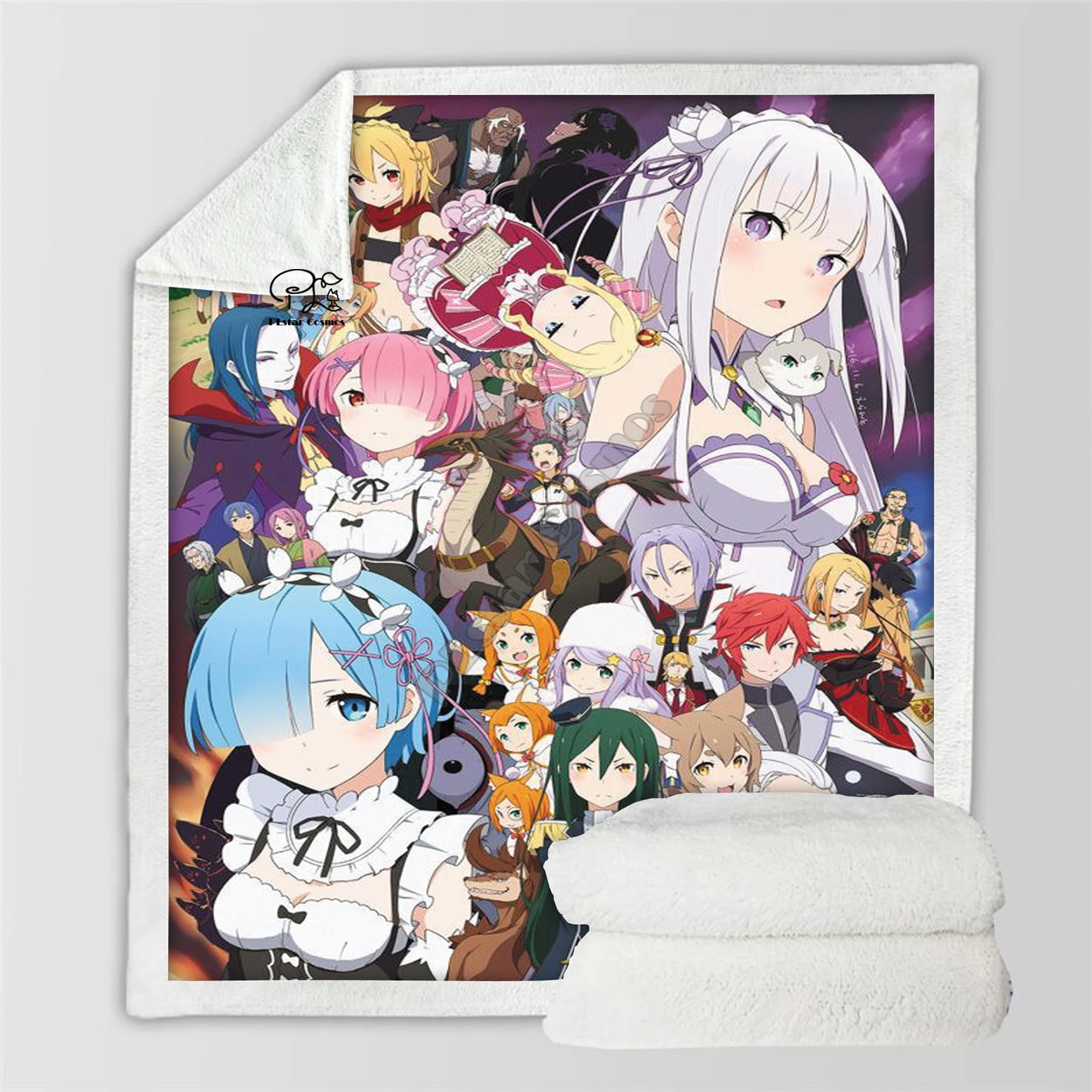 Одеяло Plstar Cosmos с персонажами аниме сексуальное одеяло Re Zero Rem манга 3d-принт шерпа