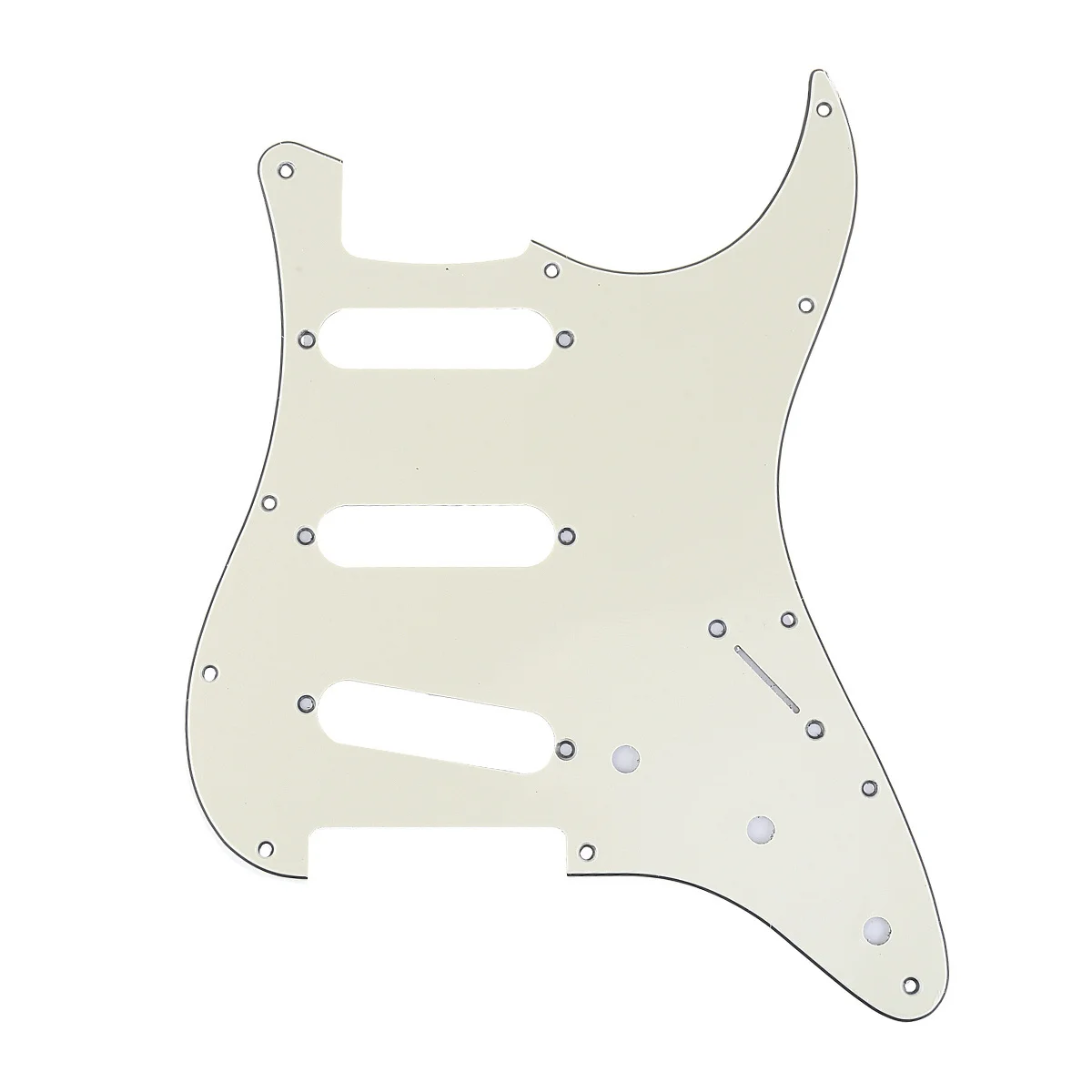 

Musiclily Pro 11-Hole 72 or 64 Strat SSS Guitar Pickguard for MIJ JPN Japan Stratocaster, 3Ply Cream