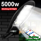 Мощный уличный светильник на солнечной батарее, 5000 лм, IP65, водонепроницаемый уличный светильник, s датчик движения, индукционный настенный светильник для дома и сада