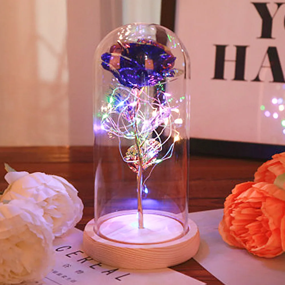 

Preserved Fresh Flower Eternal Flower Gold Foil Rose Home Decoration Mother's Day Gift Immortality Beauty 1 Roses Wooden