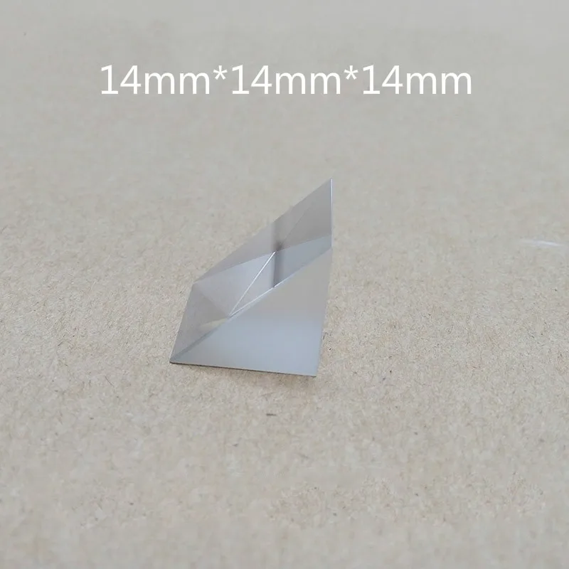 

14 * 14 * 14mm Right Angle Isosceles Prism 90 Degree Total Reflection Prism Physical Experiment Ray Refraction Optical Glass
