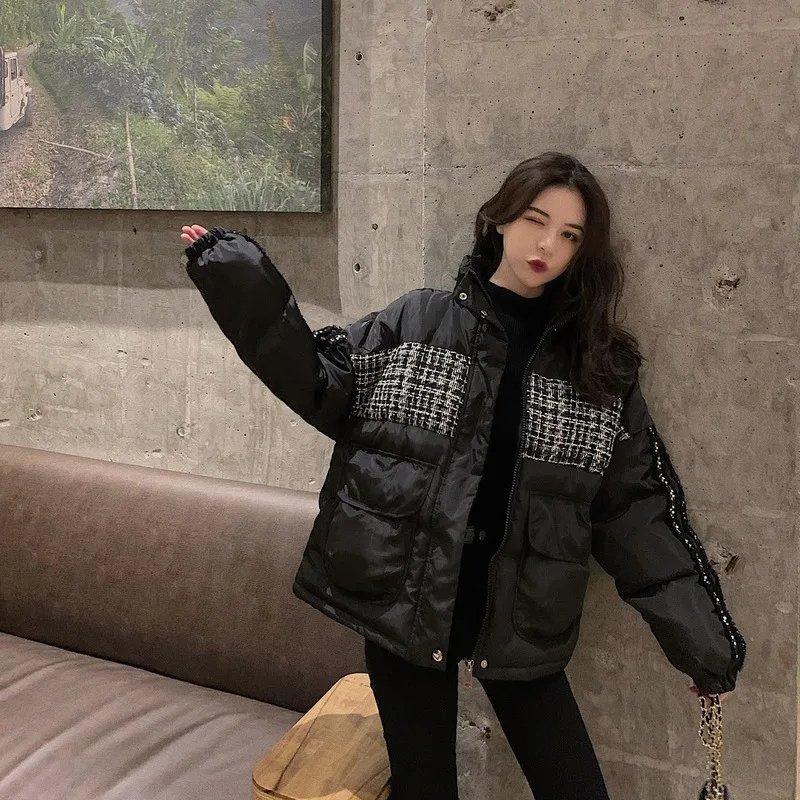 

Autumn and winter small fragrant wind down padded jacket women short padded jacket new wave bread coat padded jacket women
