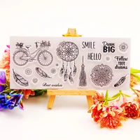 bicycle and feather clear seal stamp diy scrapbooking embossing photo album decorative paper card craft art handmade gift