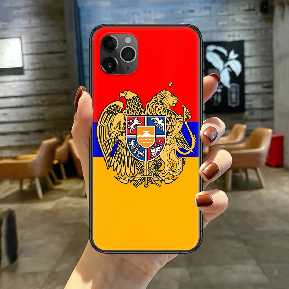 

Armenia Flag Phone Case Cover For Iphone 5 5S 6 6S PLUS 7 8 11 12 Mini X XR XS PRO SE 2020 MAX black Bumper Luxury Hoesjes 3D