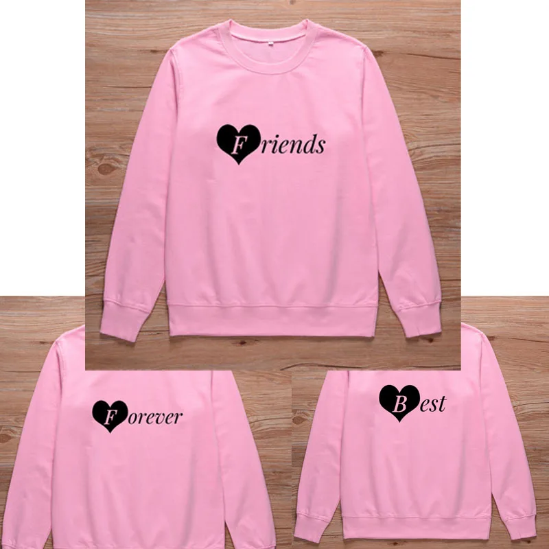 ONSEME Best Frieds Forever Print Harajuku Толстовка для женщин 80s 90s свитшот в стиле грандж лучшие друзья соответствующие BFF Friend Топы S-31