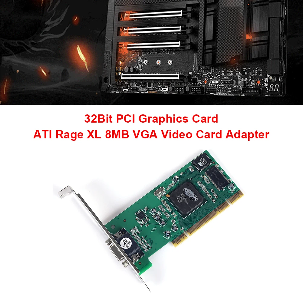 32 бит PCI видеокарта ATI Rage XL 8 Мб VGA Видеокарта адаптер для настольных компьютеров