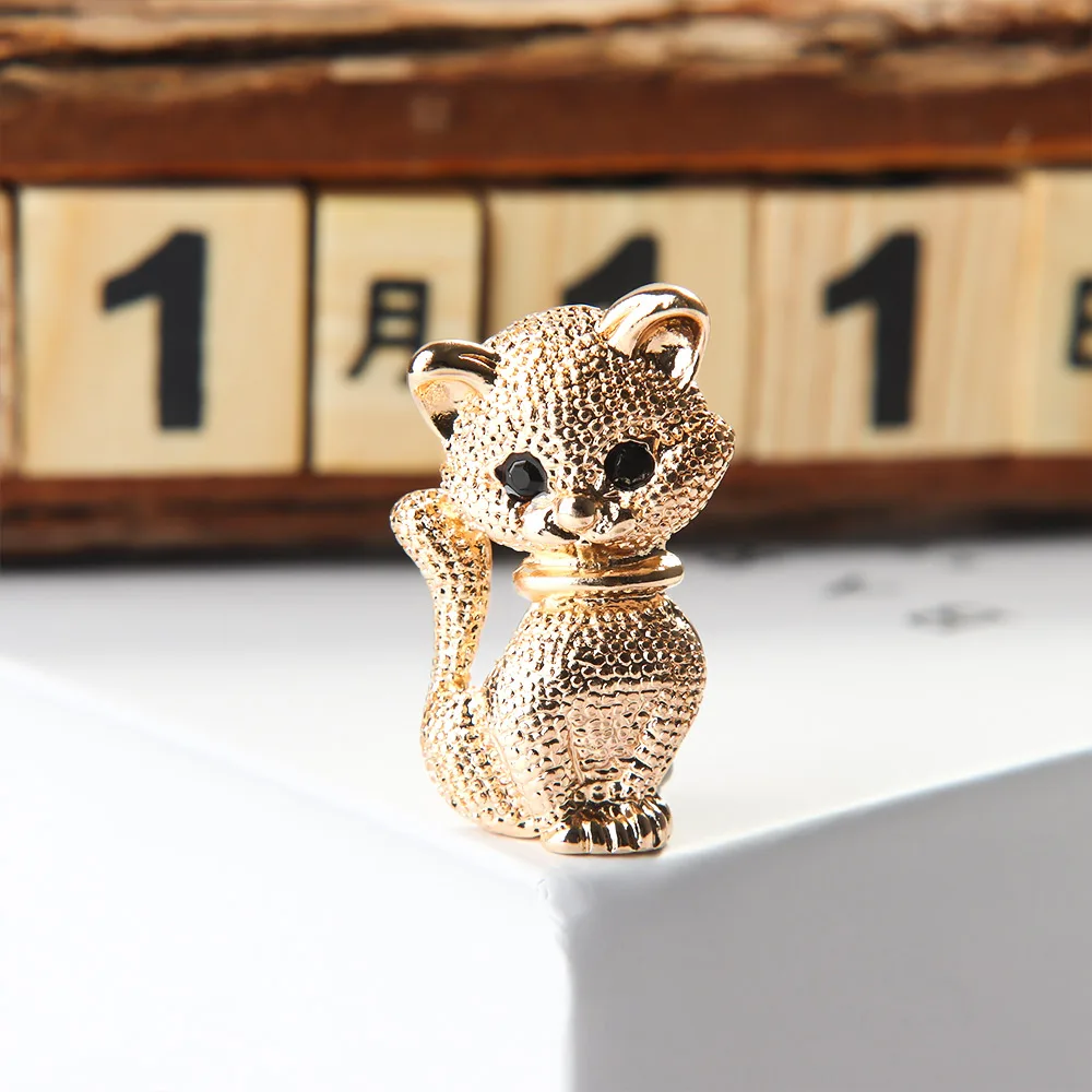 Маленькая брошь кошки воротник в форме котенка металлические броши с лацканами