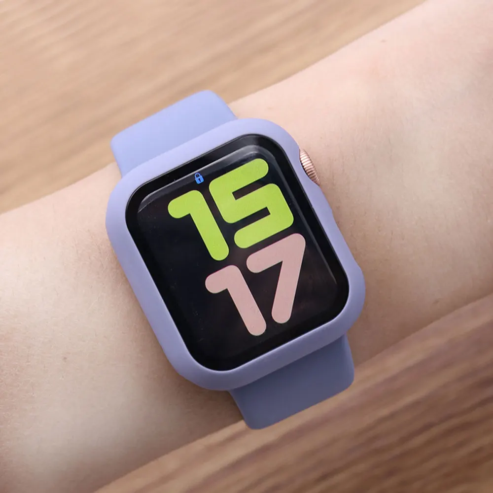 

Case+strap For Apple Watch 6 band 44mm 40mm watchband 42mm 38mm Sport Slicone belt bracelet for iWatch series 6 SE 5 4 3