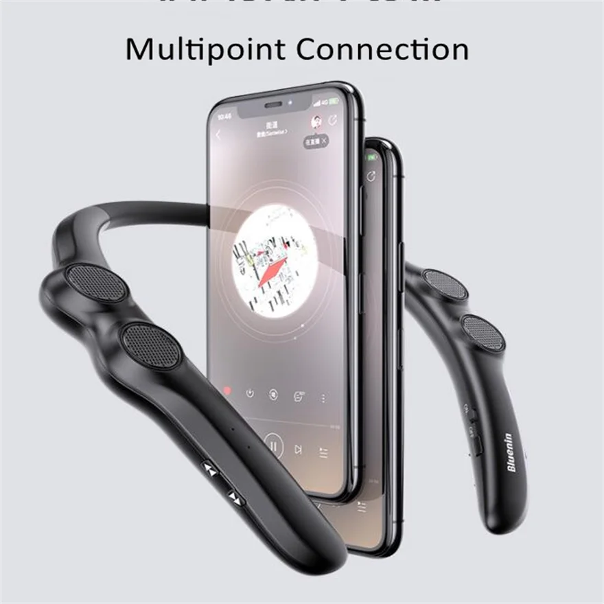 Фото Портативная Bluetooth-колонка для спорта с 10 часами воспроизведения, креплением на шею, мини-сабвуфером и Hi-Fi звуком №4