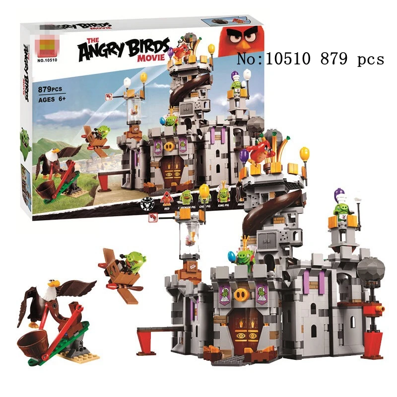 10510 879 pcs 10505 10506 10507 10508 10509 10510 серии Angry Birds, изображающие пятачка побег свинья замок из кубиков детские развивающие игрушки подарки - Цвет: 10510 879 pcs