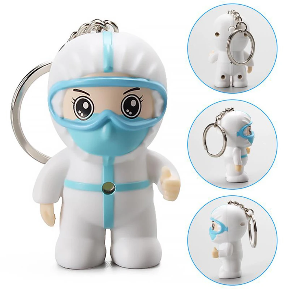 

White Angel Keychain Small Exquisite Cartoon Nurse Keyring Pendant With Hook Thanksgiving Present Toy Gifts Creative