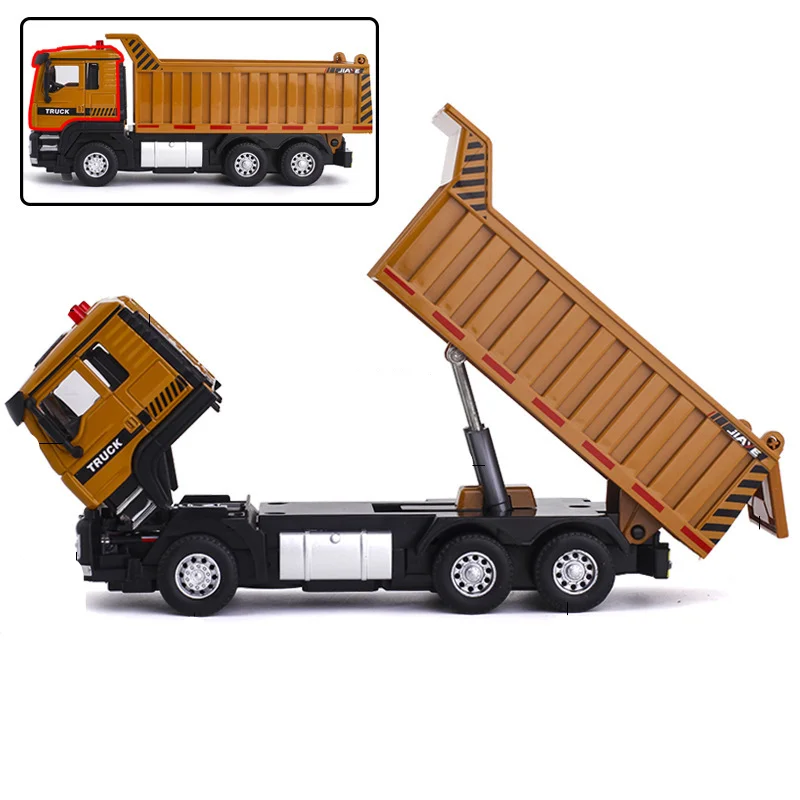 

1:50 Functionable Diecast Metal Dump Truck Tipper With Sound & Light