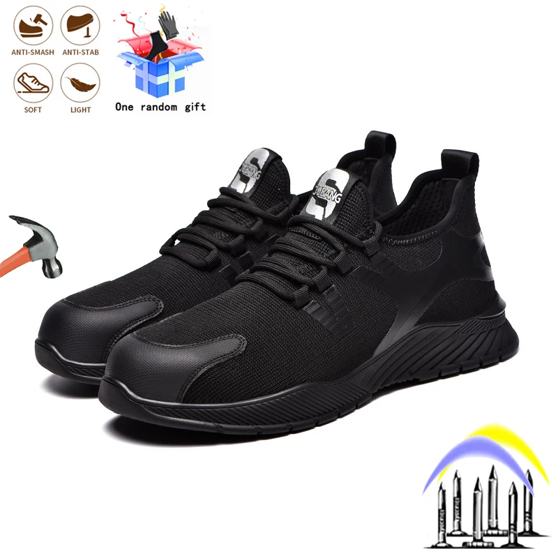 

Safety Shoes Steel Toe Men Fashion Work Boots Indestructible Anti-puncture Anti-smashing Comfortable Non-slip Breathable Sneaker