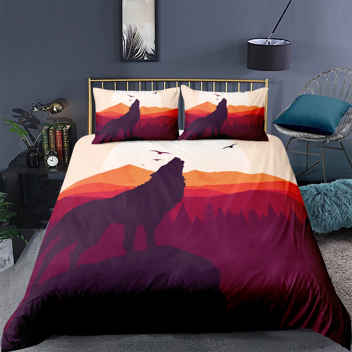 

3D Animal Duvet Sets Bedding Set Quilt Comforther Covers Bed linens 173*230 230*230 265*230 180*210 Wolf Custom Bedding sets