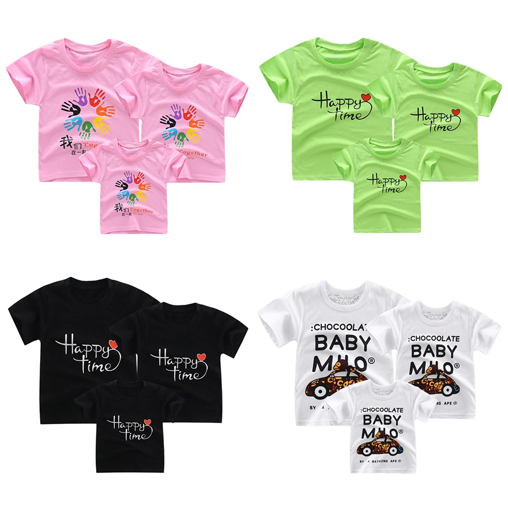 OEAK/Одинаковая одежда для всей семьи Детская Хлопковая футболка Мама и я