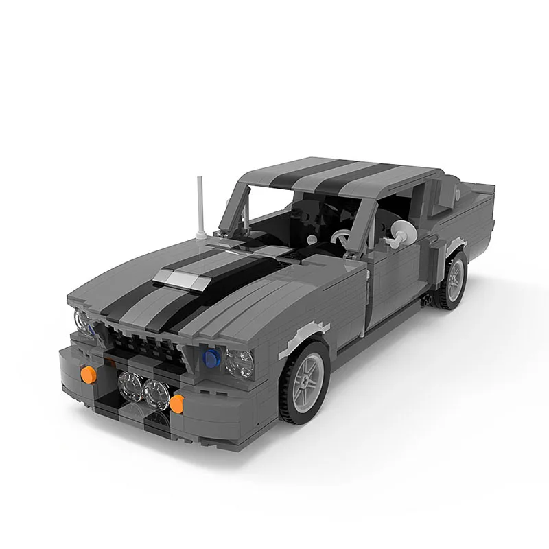 

MOC Classic 1967 SUV Eleanored-Mustangings Racing Car High-tech GT500 Building Blocks Racing US Muscle Car Bricks children toys