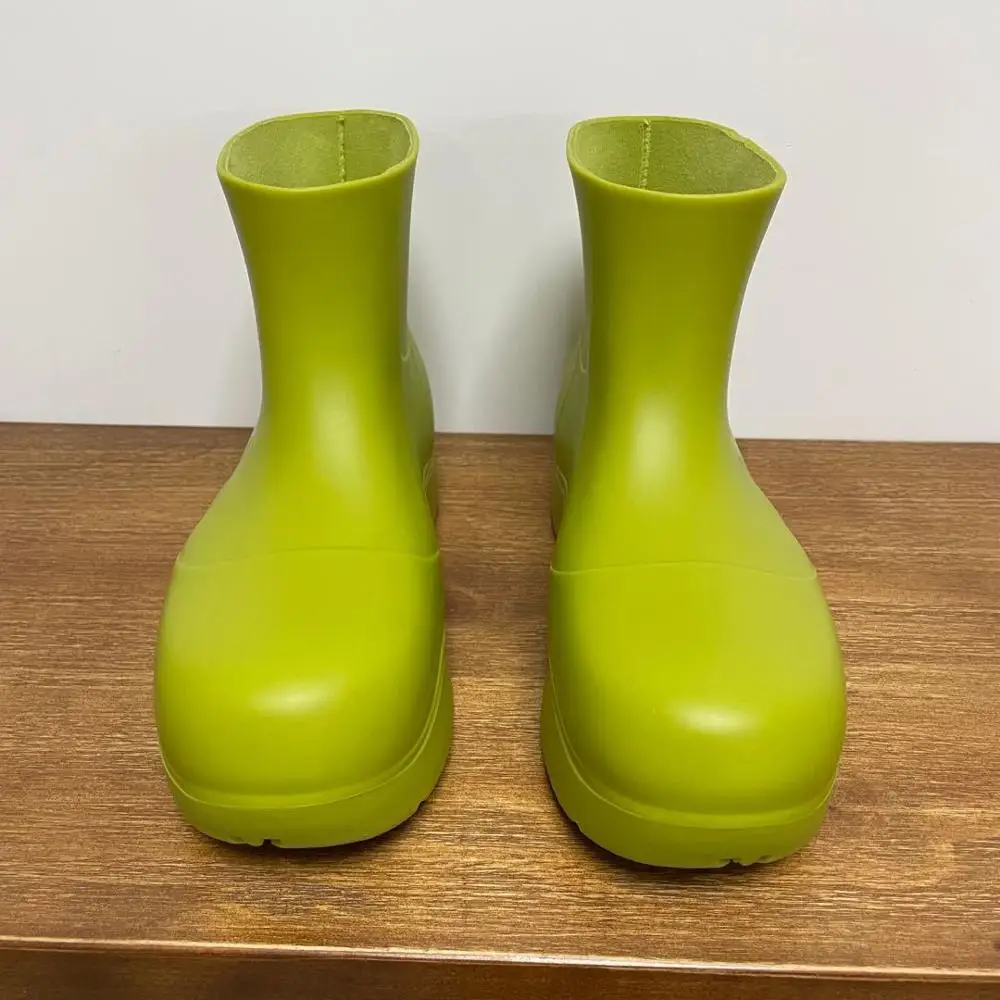 

Black Water Shoes Women Platform Rain Boots Shoes Autumn Ladies Ankle footware Waterproof Female botas mujer Boots Thick Bottom