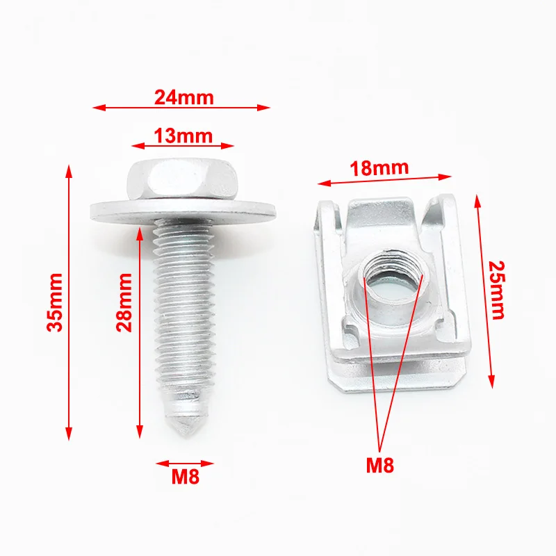 5 комплектов M8 Сталь винта двигателя автомобиля под крепеж для покрытия болт Benz
