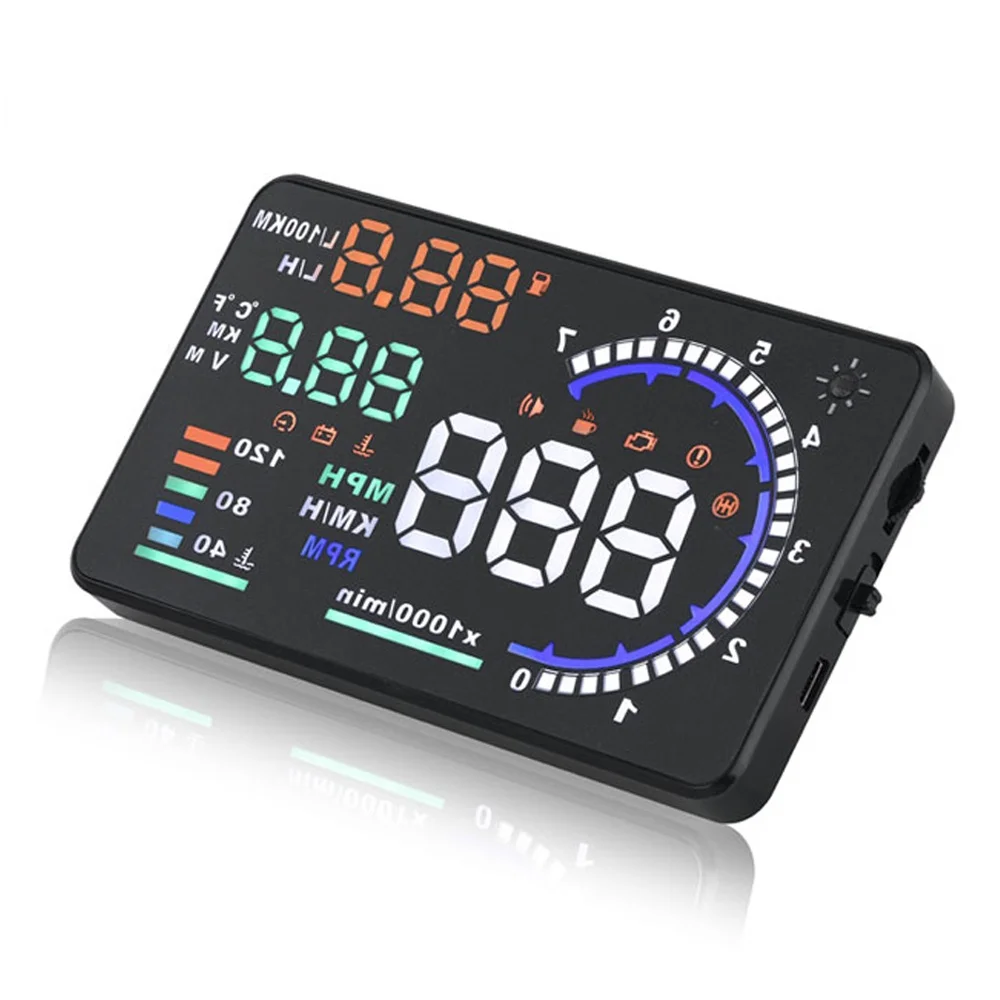 

A8 Car Head Up Display 5.5" HUD LED Windscreen Projector OBD2 Scanner Speed Warning Fuel Consumption Data Diagnostic For All Car