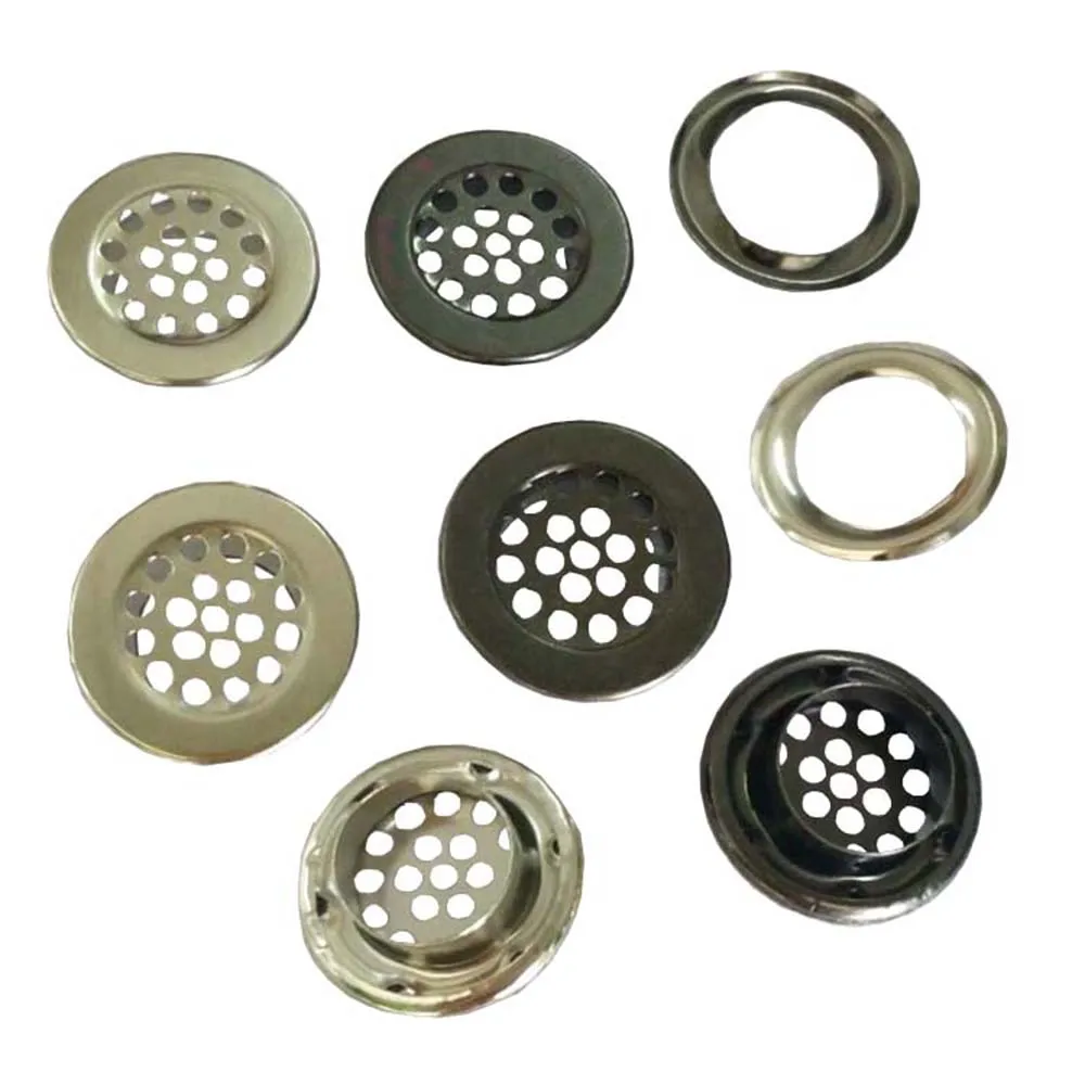 

100sets/lot 13.5mm metal mesh eyelets with wash er metal grommets eyelets nickle, black color for mattress and garments and tool