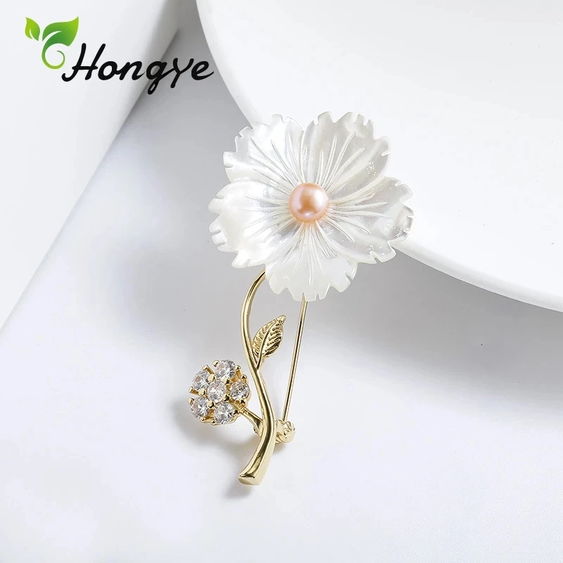 Hongye 925 стерлингового серебра броши для женщин дизайнерская брендовая вставка