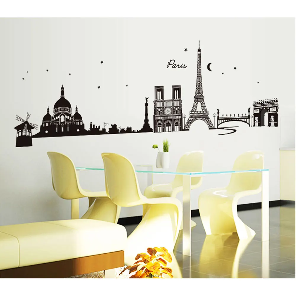 Париж детские наклейки на стену съемные для детской спальни гостиной|Наклейки
