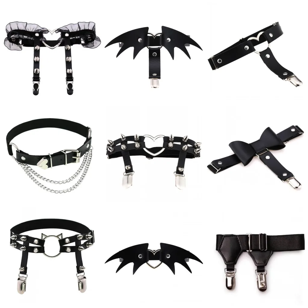 Пикантные паб рок панк подвязка заклепки для пояса браслеты ног до бедра с