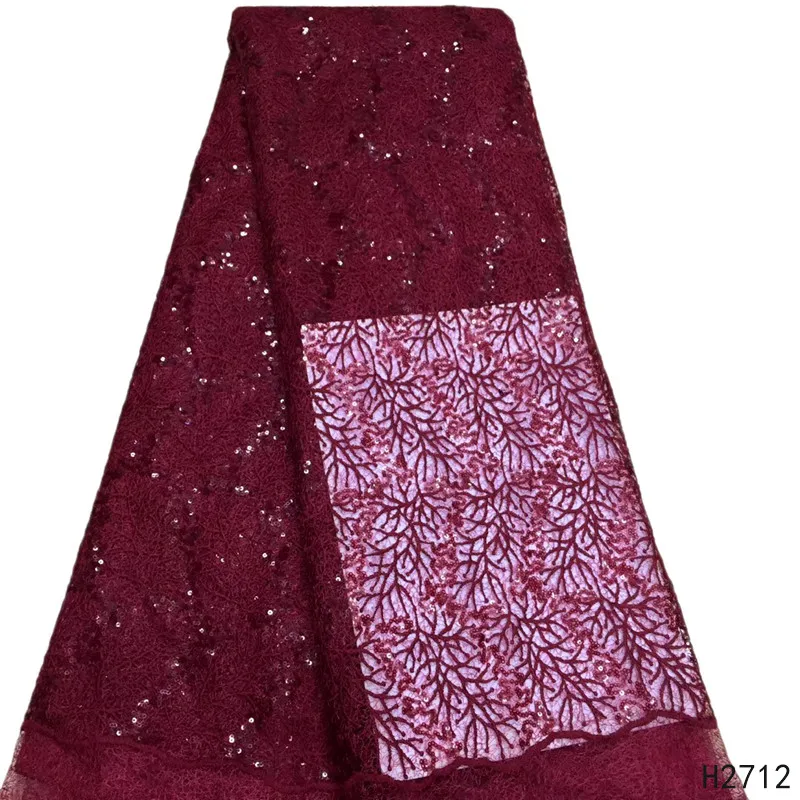 2019 Новая модная Тюлевая кружевная ткань с блестками африканская для