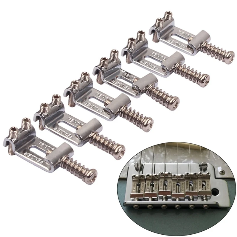 

6Pcs Roller Tremolo Bridge Saddles System Replacement for Strat Stratocaster Tele Telecaster Electric Guitar